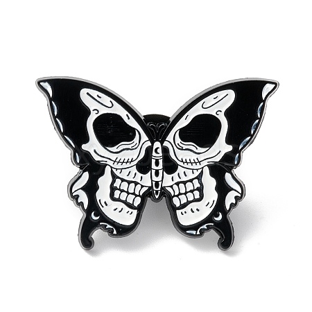 Butterfly Skull Enamel Pin JEWB-K053-22EB-1