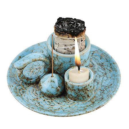 Porcelain Incense Burners Holder AJEW-WH0696-685-1