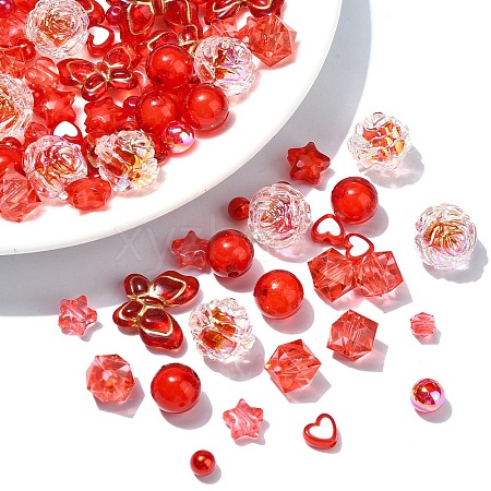 120Pcs 12 Styles Mixed Styles Acrylic Beads MACR-YW0003-05F-1