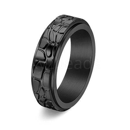 Textured Titanium Steel Rotating Finger Ring PW-WG29121-23-1