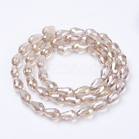 Electroplate Glass Beads Strands X-EGLA-D015-15x10mm-25-1