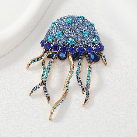 Jellyfish Alloy Rhinestones Tassel Brooches JEWB-S022-11A-1