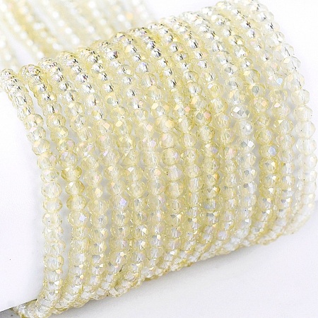 Electroplate Glass Beads Strands X-EGLA-F149-FR-06-1