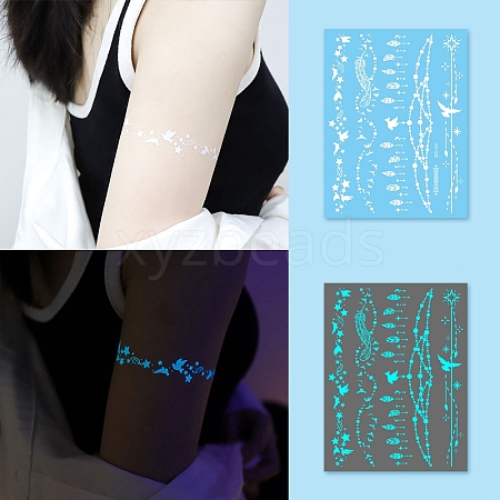 Luminous Removable Temporary Water Proof Tattoos Paper Stickers PW-WG69616-06-1