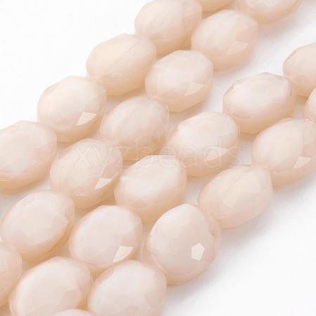 Pearl Luster Plated Glass Bead Strands EGLA-E037-PL02-1