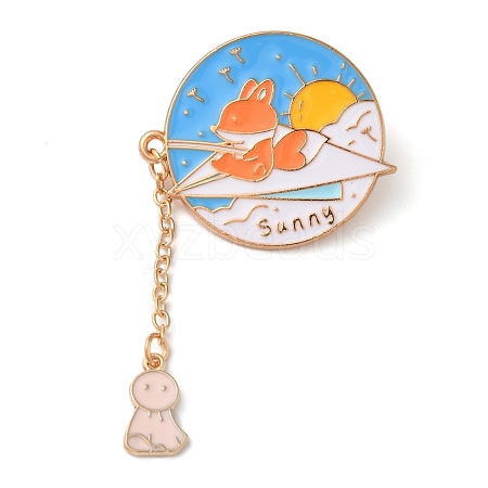 Zinc Alloy Enamel Animal Fishing Pins JEWB-C033-01D-1