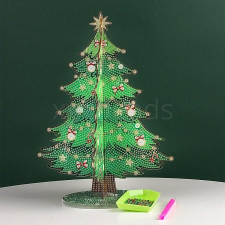 DIY Christmas Tree Display Decor Diamond Painting Kits XMAS-PW0001-105D-1