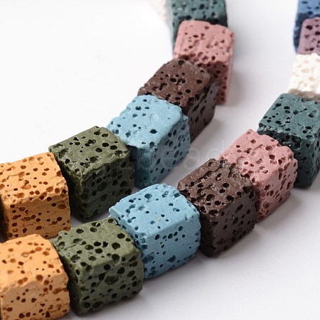 Natural Lava Rock Beads Strands G-L435-01-6mm-1