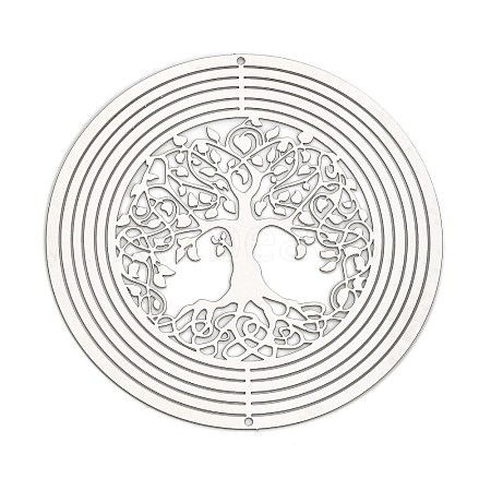 201 Stainless Steel Laser Cut Tree of Life Connector Charms STAS-Z116-02P-05-1