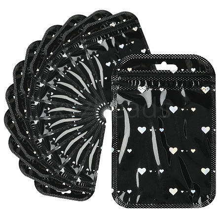 50Pcs Rectangle Glitter Holographic Plastic Yin-yang Zip Top Gift Bags OPP-YW0001-09B-1