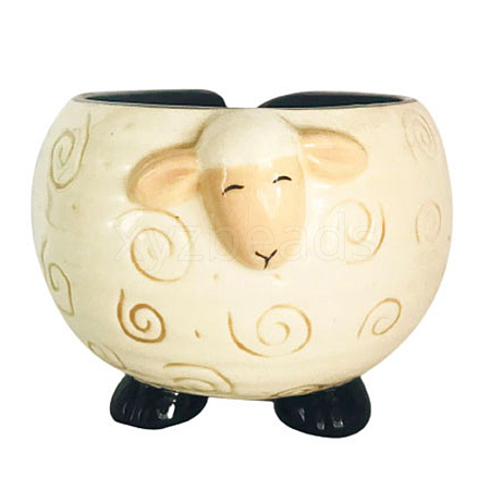 Lovely Sheep Shape Handmade Porcelain Yarn Bowl Holder SENE-PW0022-04-1