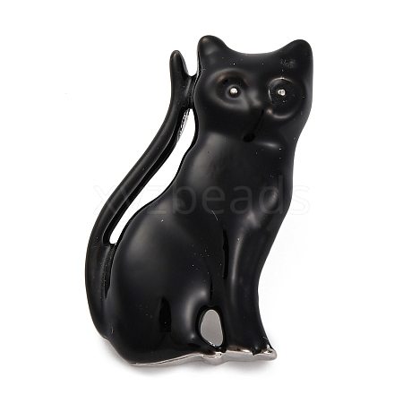 Cat Shaped Alloy Enamel Pins JEWB-Q045-03P-1