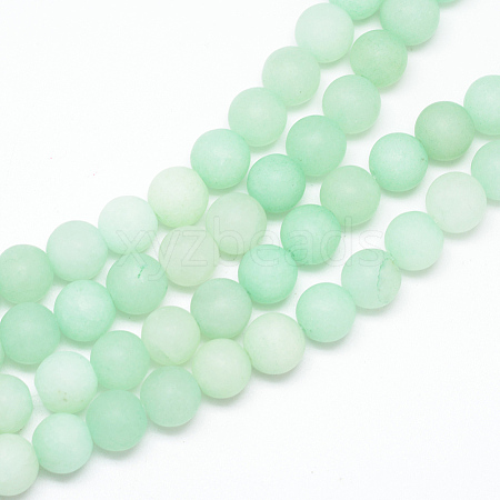 Natural White Jade Bead Strands X-G-R297-10mm-36-1