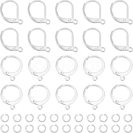 Unicraftale 120Pcs 2 Style 304 Stainless Steel Leverback Earring Findings STAS-UN0038-45-1