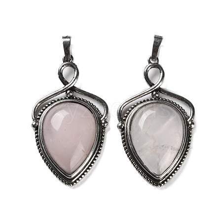 Natural Rose Quartz Pendants G-F777-01AS-11-1