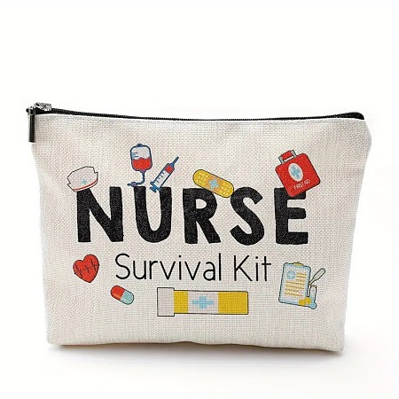 Nurse Cotton Linen Cosmetic Bag PW-WG63290-04-1