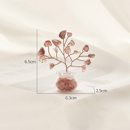 Synthetic Strawberry Quartz Chips Tree Decorations PW-WG14985-04-1