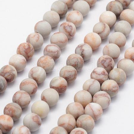 Natural Red Netstone Beads Strands G-F518-17-8mm-1