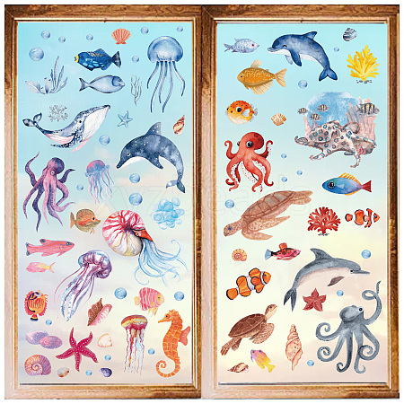 8 Sheets 8 Styles PVC Waterproof Wall Stickers DIY-WH0345-219-1