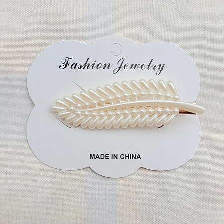 Imitation Pearl Alligator Hair Clips PW-WGA4327-03-1