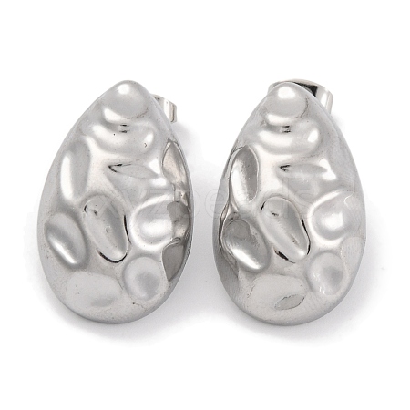 Non-Tarnish Teardrop 304 Stainless Steel Stud Earrings EJEW-H013-31P-1