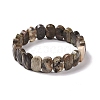 Natural Wealth Stone Jasper Oval Beaded Stretch Bracelet G-E010-01X-1