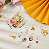20Pcs 10 Styles Bees Alloy Enamel Pendant Locking Stitch Markers HJEW-HS00071-5