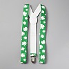 Shamrock Pattern Adjustable Polyester Y-Shaped Heavy Duty Suspenders AJEW-WH0282-89A-2