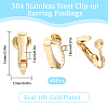 SUNNYCLUE 40Pcs 304 Stainless Steel Clip-on Earrings Findings STAS-SC0005-82G-2
