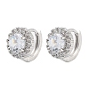 Rack Plating Flat Round Brass Hoop Earrings EJEW-N055-35P-RS-1