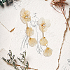 1 Pair Flower with Butterfly Alloy Dangle Stud Earrings EJEW-FI0002-03-7