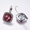 Brass Micro Pave Cubic Zirconia Leverback Earrings EJEW-F141-03P-2
