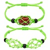 Adjustable Braided Nylon Cord Macrame Pouch Bracelet Making AJEW-SW00013-03-1