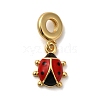 Brass Enamel European Dangle Charms KK-K345-07G-1