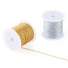 2 Rolls 2 Colors 15-Ply Round PET Metallic Thread MCOR-TA0001-03E-2