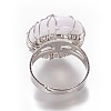 Adjustable Natural Quartz Crystal Finger Rings RJEW-L090-B04-3