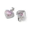 Valentine's Day Brass Micro Pave Pearl Pink Cubic Zirconia Charms KK-A299-14P-2