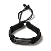 Alloy Rectangle with Cross Link Bracelet BJEW-C037-01A-3