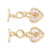 Brass with Shell Toggle Clasps KK-E068-VC165-2