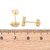 Brass Micro Pave Cubic Zirconia Flower Stud Earrings EJEW-H174-01C-G-5