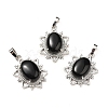 Natural Obsidian Pendants G-B033-03P-19-1