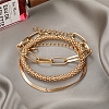 3Pcs Alloy Snake Chain Bracelets & Oval Link Chain Bracelets & Bangles Set WGF0598-01-2