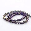 Full Rainbow Plated Faceted Rondelle  Glass Beads Strands GLAA-A024B-FR04-2