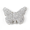 Butterfly Shaped Handmade Polymer Clay Rhinestone Beads CLAY-T023-23C-1