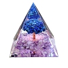 Natural Lapis Lazuli & Amethyst Orgonite Pyramid Resin Energy Generators PW-WGBC1F9-01-5