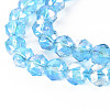 Transparent Electroplate Glass Beads Strands EGLA-T020-10-A-4