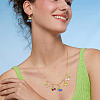 60Pcs 6 Colors Glass Pendants PALLOY-TA00249-8