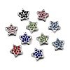 Alloy with Rhinestone Slide Charms RB-NH0002-05P-1