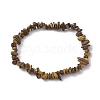 Natural Tiger Eye Chips Beaded Stretch Bracelets for Women BJEW-JB10046-05-2