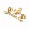 Rack Plating Brass Micro Pave Clear Cubic Zirconia Heart Connector Charms KK-G456-01G-02-3
